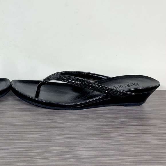 Kenneth Cole Reaction Great Time Wedge Flip-Flop, Black, Womens Size 7.5 M - Picture 9 of 12
